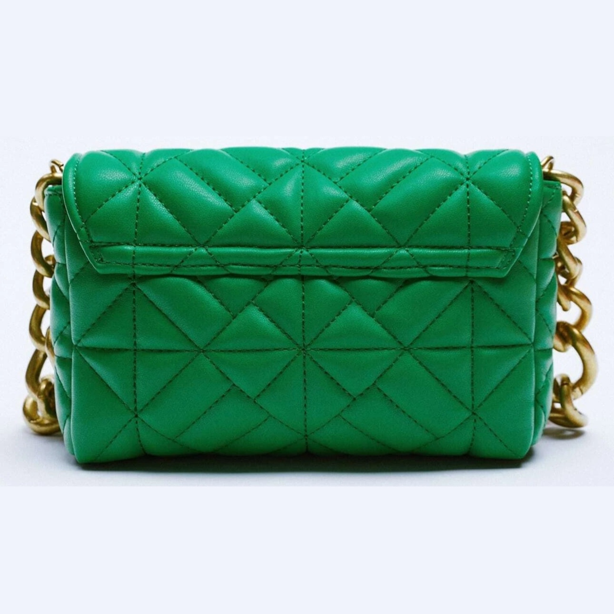  کیف دوشی زنانه زارا مدل Chain Quilted سبز، تصویر 4 